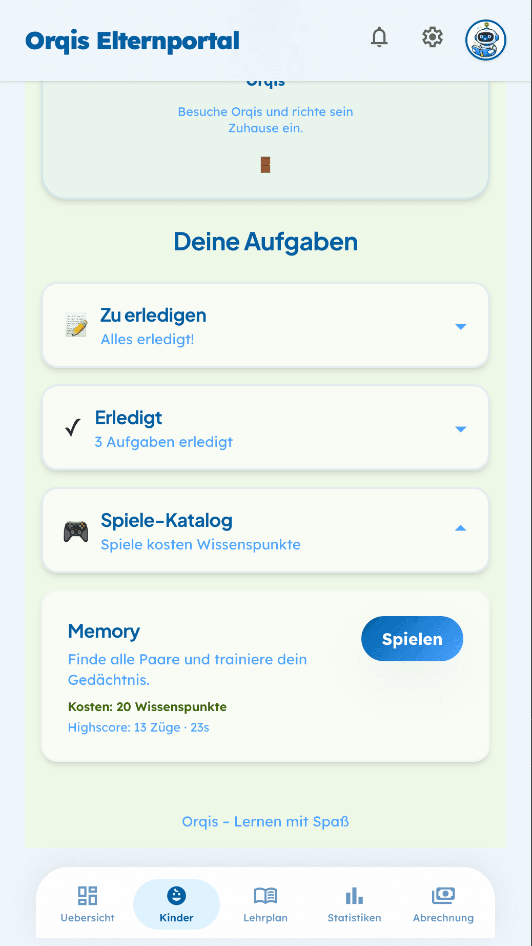 Aufgaben & Übungen in Orqis