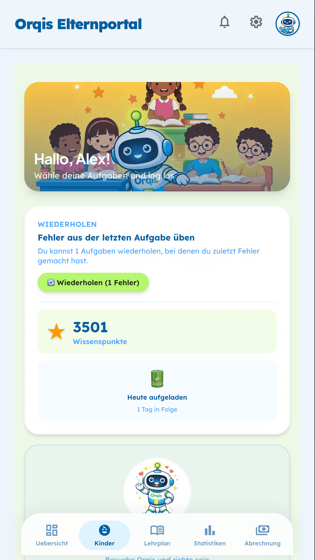 Lernbereich in Orqis